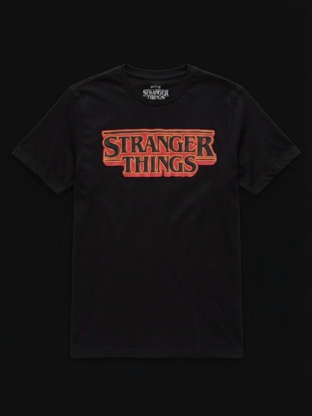 Stranger Things Netflix Graphic T-Shirt Black Boys XL (14/16) Logo Tee